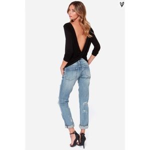 Black long sleeve top